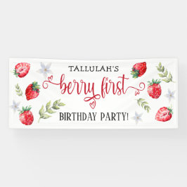 Hübsche Erdbeere "Berry First" 1. Geburtstag Banner