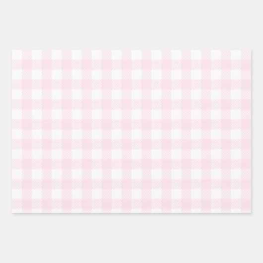 Hübsche Erdbeere Milkshake Rosa Buffalo Kariert Geschenkpapier Set (Vorderseite 2)