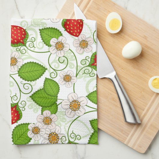 Hübsche Erdbeeren Küchentücher (Viertel Falte)