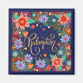 Hübsche Erlösung Blauer rosa Blütenstaub Magnet (Vorne)