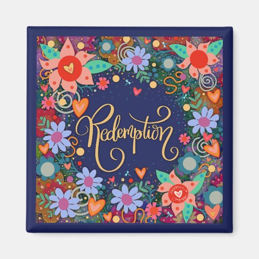 Hübsche Erlösung Blauer rosa Blütenstaub Magnet (Vorne)