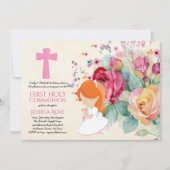 Hübsche Erste Heilige Kommune lädt Blume ein Einladung (Vorderseite)