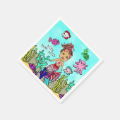 Hübsche Ethnic Mermaid Birthday Serviette (Ecke)