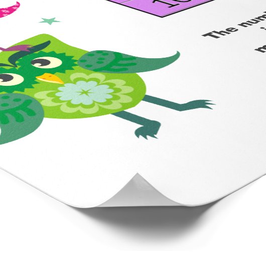 Hübsche Eule Multiplikationstabelle Anpassbar Poster (Ecke)