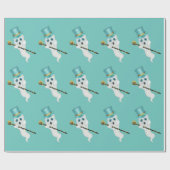 Hübsche Extravagante Geister in Top Hats mit Schäd Geschenkpapier (Flach)