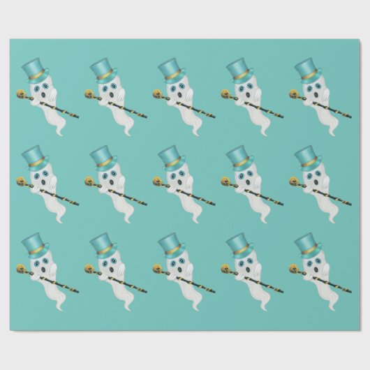 Hübsche Extravagante Geister in Top Hats mit Schäd Geschenkpapier (Flach)