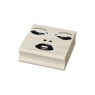 Hübsche Face Eyes lips Fashion Makeup Art Gummistempel