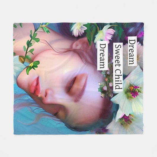 Hübsche Faible Blume in Fantasy Art Fleecedecke (Vorderseite (Horizontal))