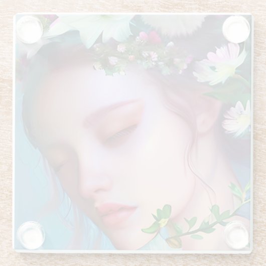 Hübsche Faible Blume in Fantasy Art Glasuntersetzer (Rückseite)