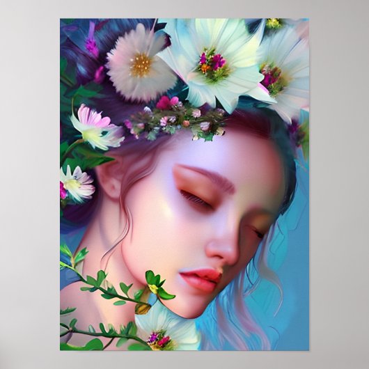 Hübsche Faible Blume in Fantasy Art Poster (Vorne)