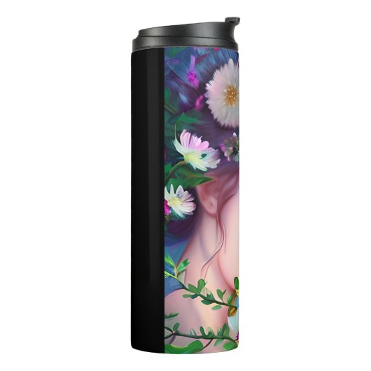 Hübsche Faible Blume in Fantasy Art Thermosbecher (Nach links gedreht)