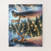 Hübsche Fairies schmücken den Weihnachtsbaum Puzzle (Vertikal)