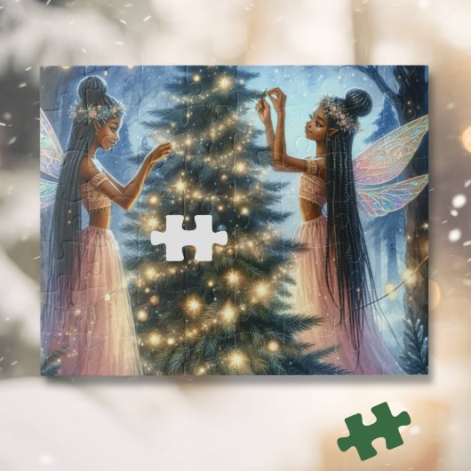 Hübsche Fairies schmücken den Weihnachtsbaum Puzzle