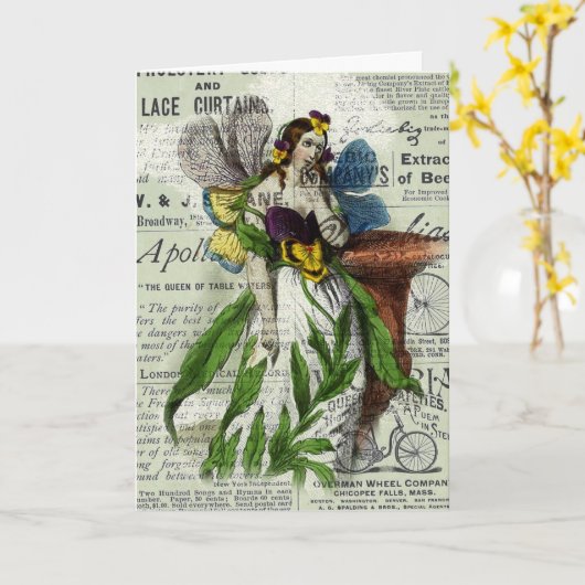 Hübsche Fairy, Geburtstag Karte (Gelbe Blume)