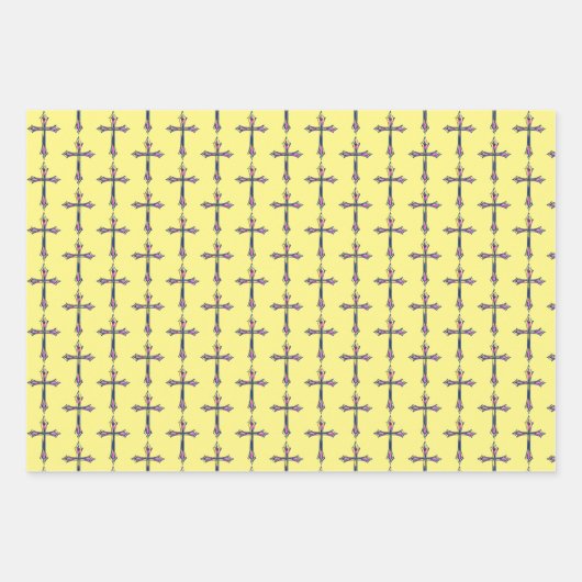 Hübsche Faith Cross farbenfrohe Osterwoche Geschenkpapier Set (Vorderseite 3)