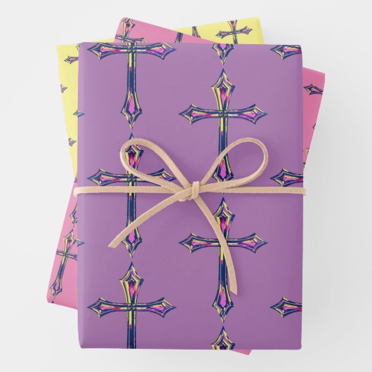 Hübsche Faith Cross farbenfrohe Osterwoche Geschenkpapier Set (Beispiel)