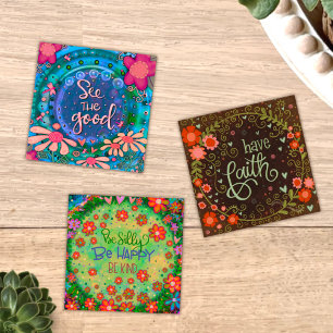 Hübsche Faith Floral Heart Inspirierend Kindness C Quadratische Visitenkarte