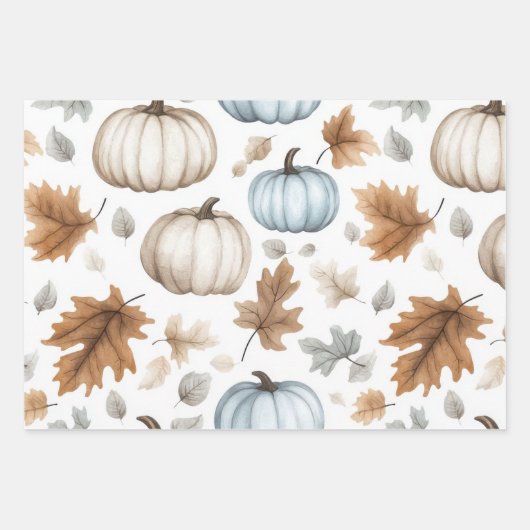 HÜBSCHE FALL BROWN MUSHZIMMER UND BLUME GESCHENKPAPIER SET (Vorderseite 3)