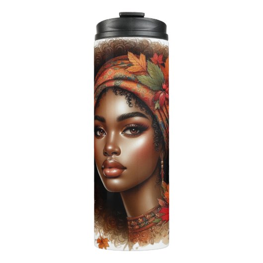 HÜBSCHE FALL-HERBST-THEMA DER AFRIKANISCHEN AMERIK THERMOSBECHER (Vorderseite)