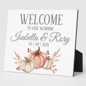 Hübsche Fall Pumpkins Bouquet Wedding Tabletop Zei Fotoplatte (Seite)