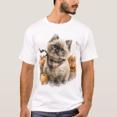HÜBSCHE FALL THEMA HIMALAYAN CAT MIT PUMPKINS T-Shirt (Vorderseite)