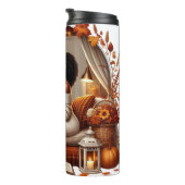 HÜBSCHE FALL THEMED AFRIKANISCHE AMERIKANISCHE FRA THERMOSBECHER (Nach rechts gedreht)