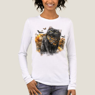 HÜBSCHE FALL THEMED SCHWARZE KATZE MIT PUMPKINS Tri-Blend SHIRT