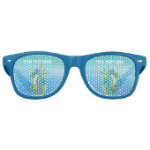 Hübsche Fantasy Aqua Sea Dragon in Seetang Blues Partybrille (Vorderseite)
