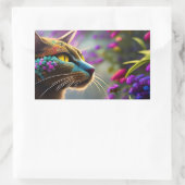 Hübsche Fantasy-Blume Rechteckiger Aufkleber (Tasche)
