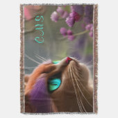 Hübsche Fantasy Chat Blume *Monogramm* Decke (Vorderseite Vertikal)