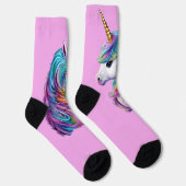 Hübsche Fantasy Unicorn auf Rosa Socken (Rechts)
