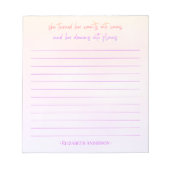 Hübsche Farbe Motivierend Vorsatzname Notepad Notizblock (Vorderseite)