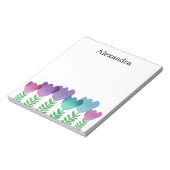 Hübsche Farbe Wasserfarbe Blumenbezug Notizblock (Rotiert)