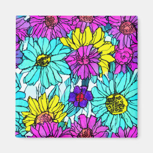 Hübsche Farben handgemalt Aquarellfarben Blume gür Magnet