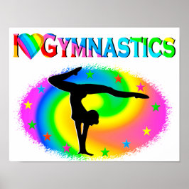 HÜBSCHE FARBEN-I-LIEBE GYMNASTICS-DESIGN POSTER