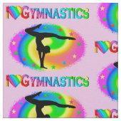 HÜBSCHE FARBEN-I-LIEBE GYMNASTICS-DESIGN STOFF (Nahaufnahme)