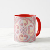 Hübsche Farben, klassisch, floral rosa, grün, rot Tasse (VorderseiteRechts)