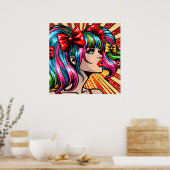 Hübsche Farben Pop Art Comic Poster (Küche)