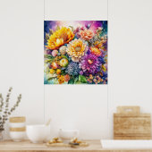 Hübsche Farben Wasserfarben Kunst, Dichtung und Mu Poster (Küche)