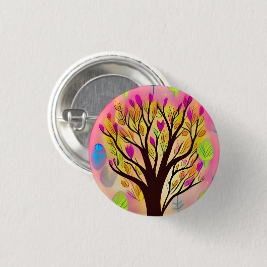 Hübsche Farbenblüte Button (Vorne & Hinten)