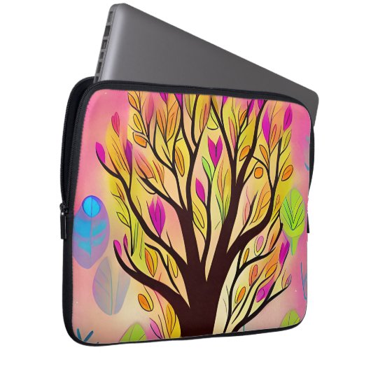 Hübsche Farbenblüte Laptopschutzhülle (Vorne Rechts)