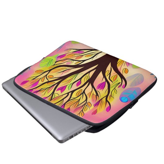 Hübsche Farbenblüte Laptopschutzhülle (Vorne Knopf)