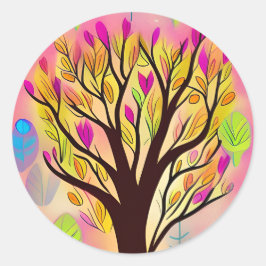 Hübsche Farbenblüte Runder Aufkleber