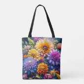 Hübsche farbenfrohe AI-Kunst-Blumen Tasche (Rückseite)