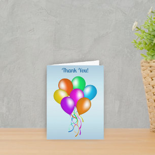 Hübsche, farbenfrohe Balloons mit Ribbons Dankeskarte