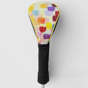 Hübsche farbenfrohe Blumenmalerei Golf Headcover