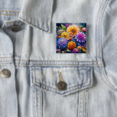 Hübsche farbenfrohe digitale AI-Kunst-Blumen Button (Beispiel)