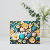 Hübsche farbenfrohe festliche OsterCollage Postkarte (Stehend Vorderseite)