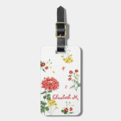 Hübsche Farbenfrohe FLower Garden Handgezeichnet Gepäckanhänger (Vorderseite vertikal)