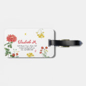 Hübsche Farbenfrohe FLower Garden Handgezeichnet Gepäckanhänger (Rückseite horizontal)